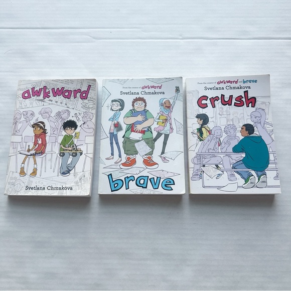 3 Svetlana Chmakova Books - Awkward
& Brave & Crush - Picture 1 of 9